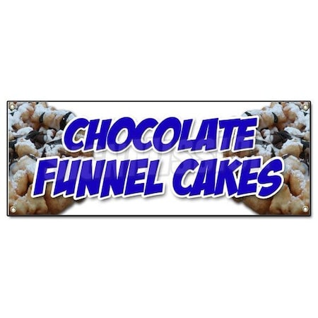 Signmission CHOCOLATE FUNNEL CAKES BANNER SIGN bakery cake cookies pastry bread baker B-Chocolate Funnel Cakes